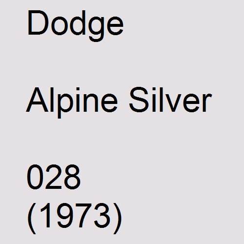 Dodge, Alpine Silver, 028 (1973).